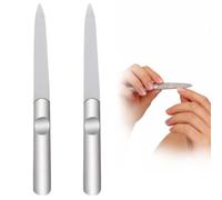 Juego de 2 Limás de Uñas de Acero Inoxidable con Revestimiento de Polvo de Diamante, Limás Profesionales para Uñas y Cuidado de los Pies.