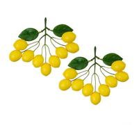 Juego de 2 limones artificiales para cocina y restaurante, accesorios realistas de decoración de alimentos hechos con espuma y plástico para un uso prolongado