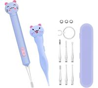 Juego de 2 limpiadores de oídos LED, juego de dos piezas, de silicona, limpiador de nariz, cucharas de oído, removedor de cerumen, limpiador nasal para adultos, niños, niños pequeños (morado)