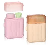 Juego de 2 limpiadores de perforación, hilo dental, 480 piezas de limpiador de perforación de oreja, kit de limpiador de agujeros de oreja para el cuidado posterior de agujeros de aretes, rosa y caqui