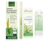 Juego de 2 limpiadores pulmonares de hierbas y palo nasal, Mullein Purificador de pulmón, pluma difusora mejorada Herbals con menta y tomillo, lápiz inhalador para una sensación fresca de respiración