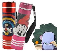Juego de 2 linternas de bolsillo de aluminio con 9 LED de personajes de TV, Mickey Mouse rojo y Minnie Mouse rosa, linterna ideal para camping, garajes, ideal para niños unisex a partir de 3 años