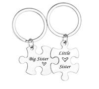 Juego de 2 llaveros a juego para hermanas, hermanos, regalos de hermana, hermana mayor, hermana pequeña, regalos de hermano mayor, regalos de hermano pequeño, Hermana mayor y hermana pequeña, talla