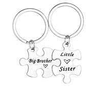Juego de 2 llaveros a juego para hermanas, hermanos, regalos de hermana, hermana mayor, hermana pequeña, regalos de hermano mayor, regalos de hermano pequeño, Big Brother & Little Sister, talla única