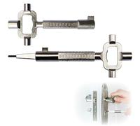 Juego de 2 llaves universales de arquitecto, largas y cortas, de zinc fundido a presión, con escala de medición, aptas para llaves de construcción, llaves universales para puertas de habitaciones