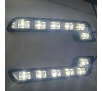 Juego de 2 luces diurnas de 6 LED para coche, luces auxiliares de L de , faros antiniebla focales, faros delanteros adecuados para iluminación de accesorios automotrices