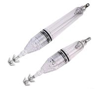 Juego de 2 luces LED de cebo de pesca para apuntar a calamares, pulpos y en agua dulce o salada, equipadas con ABS y ganchos de metal (rojo)