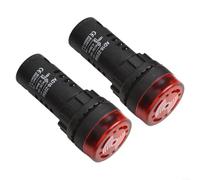 Juego de 2 luces LED de señalización AD16-22SM con zumbador intermitente, 22 mm, 12 V CA/CC