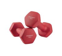 SONGMICS Juego de 2 Mancuernas, 2 x 3 kg, Mancuernas Hexagonales con Superficie de Vinilo, para Fitness, Ejercicio, Entrenamiento, para Gimnasia en Casa, Rojo Rubí SYL66RD