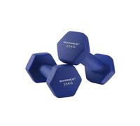 SONGMICS SYL65BU - Juego de 2 Mancuernas hexagonales, 2 Pesas de Mano de 2,5 kg con Revestimiento de Neopreno, par de Mancuernas hexagonales, Entrenamiento en casa, Ejercicio de Fitness, Color Azul