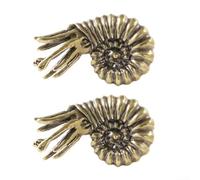 Juego de 2 manijas artísticas de amonita hechas de latón macizo, diseñadas para dar un toque distintivo a tus muebles y decoración interior (B)