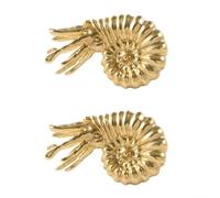 Juego de 2 manijas artísticas de amonita hechas de latón macizo, diseñadas para dar un toque distintivo a tus muebles y decoración interior (A)