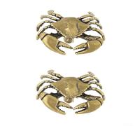 Juego de 2 manijas de puerta de latón cangrejo, manijas de metal sólido en forma de animal con detalles intrincados para puertas de madera interiores o exteriores, ganchos de cobre vintage de color