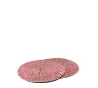 Juego de 2 manteles individuales de junco marino rojo Ø 38 cm