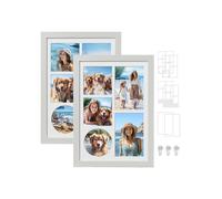 Juego de 2 Marcos A4 con 6 Fondos Blanco Rústico