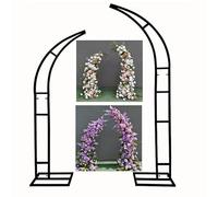 Juego de 2 marcos de arco de boda de metal, soporte curvado para telón de fondo para ceremonias, fiestas, cumpleaños, aniversarios, baby shower, decoración floral para interiores y exteriores