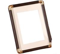 Juego de 2 marcos de fotos de plástico de esquina redondeada para fotos de 6, 7, 8, 10 pulgadas y para fotos A4, diseñado para exhibición en interiores en sala de estar, estudio y restaurante (nogal