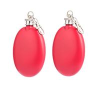 Juego de 2 matraces ovalados de acero inoxidable, frasco portátil adecuado para whisky, licores y otras bebidas alcohólicas.-Red