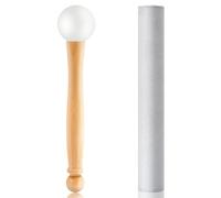 Juego de 2 mazos de cuenco de canto, palo de cuenco de sonido sólido y hueco, cuenco de cristal con mango de madera para tocar el cuenco de canto