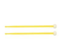 Juego de 2 mazos de tambor con cabezas de fieltro y mangos de nailon, mazos de percusión de doble cabeza para bombo, timbales y caja; kit ligero de baquetas para un manejo fácil y (Amarilla)
