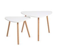 Juego de 2 mesas auxiliares modernas para sala de estar, sofá, decoración triangular, mesa de té lateral, muebles para el hogar, oficina, elegante y funcional adición a tu espacio vital