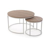 Juego de 2 mesas Versa Aurea Blanco 48 x 48 x 42 cm 80 x 80 x 48 cm - Marca: Versa - EAN: 8420327562159