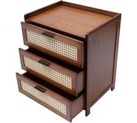 Juego de 2 mesitas de noche altas y estrechas con 3 cajones, mesitas de noche para muebles de dormitorio