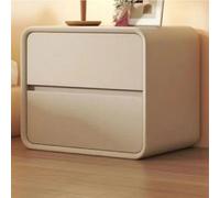 Juego de 2 mesitas de noche de madera maciza para almacenamiento, mesa auxiliar moderna color crema para dormitorio, diseño simple, color azul, tamaño: 40 x 40 x 48 cm, mesitas de noche elegantes