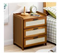 Juego de 2 mesitas de noche estilo vintage estrechas para almacenamiento y decoración de dormitorio