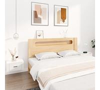 Juego de 2 mesitas de noche flotantes para dormitorio, sala de estar, estudio, color blanco, 50 x 36 x 25 cm, Slish Sto Soluts para decoración moderna del hogar