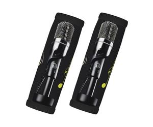 Juego de 2 micrófonos de neopreno cómodos con notas musicales para bolsa de viaje, equipaje, maleta, manija de puerta
