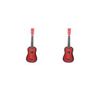 Juego de 2 mini guitarra acústica de madera roja de 23 pulgadas portátil para niños y estudiantes principiantes