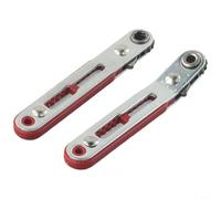 Juego de 2 mini llaves de carraca, codo de desplazamiento de 90 grados y cabeza plana, llave hexagonal de 1/4 pulgadas para espacios reducidos, herramientas de mango de destornillador de acero al