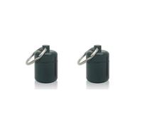 Juego de 2 mini pastilleros de aleación de aluminio, llavero, botella, mochilero, tabletas personales, adultos, niños, ancianos, impermeable, contenedor sellado, color negro