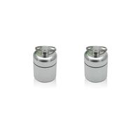 Juego de 2 mini pastilleros de aleación de aluminio, llavero, botella, mochilero, tabletas personales, adultos, niños, ancianos, impermeable, contenedor sellado, color plateado