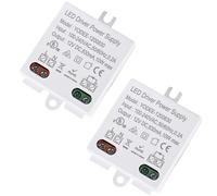 Juego de 2 mini transformadores LED 12V DC 10W 100-240V a 12V CC Tensión constante para lámparas y tiras LED, sin requisitos de carga mínimos