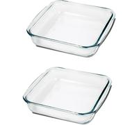 Juego de 2 moldes cuadrados para hornear, molde de cocina, capacidad de 1.1 L - 20.5 X Profundidad 18.2 X Altura 5 Cm