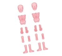 Juego de 2 moldes de galletas de esqueleto de Halloween, cortador de galletas, fondant, sellos de galletas, herramienta de cocina, suministros de fiesta, cortador de galletas de esqueleto de Halloween