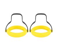 Juego de 2 moldes de huevos redondos de silicona resistente al calor, herramienta de cocina flexible para huevos fritos antiadherentes, panqueques, apto para lavavajillas, resistente a la