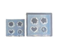 Juego de 2 moldes de silicona con 4 agujeros para hornear, pasteles, chocolate, helado, galletas, magdalenas, decoración