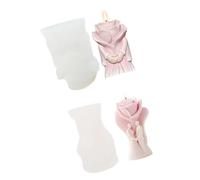 Juego de 2 moldes de silicona con diseño de corazón de rosa, suministros de textura de silicona, adecuados para hacer regalos del día de San Valentín, moldes de silicona