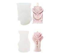 Juego de 2 moldes de silicona de grado alimenticio con forma de corazón de rosa, adecuados para regalos de San Valentín y molde de silicona de fácil liberación para el día de San Valentín