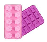 Juego de 2 moldes de silicona de pata de perro y hueso, moldes de silicona para chocolate, moldes de bloque de hielo para perros, molde de golosinas, bandeja de bloque de hielo reutilizable,