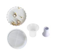 Juego de 2 moldes de silicona diseñados para hacer delicadas bandejas redondas de encaje que añaden un toque de sofisticación a cualquier ocasión. Molde de bandeja de té de la tarde