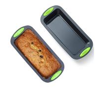 Juego de 2 Moldes de Silicona para Hornear Pan Rectangular, Antiadherente para Bizcocho, Pastel y Pan Tostado, Apto para Lavavajillas, Sin BPA, Resistencia de -40°C a 230°C, 27.8 x 12 x 6.5 cm