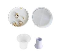 Juego de 2 moldes de silicona resistentes para crear bandejas de encaje redondas artísticas para reuniones en casa y té de la tarde, molde de silicona