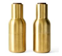 Audo Copenhagen 2 Molinillos de especias Bottle Grinder metal Brushed brass (tapa de nogal)