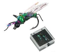 Juego de 2 moscas de trucha, imitaciones de insectos ultra realistas para una pesca eficaz en agua dulce y agua salada (1-4 L)