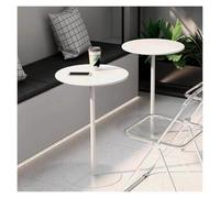 Juego de 2 muebles clásicos para bistró, mesa auxiliar redonda pequeña de hierro, mesa auxiliar moderna para espacio pequeño, dormitorio, sala de estar y balcón (48 x 62 cm)