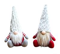 Juego de 2 muñecas de felpa de Papá Noel sin rostro para decoración de Navidad en interiores, figuras suaves de vacaciones diseñadas para añadir alegría a varios interiores